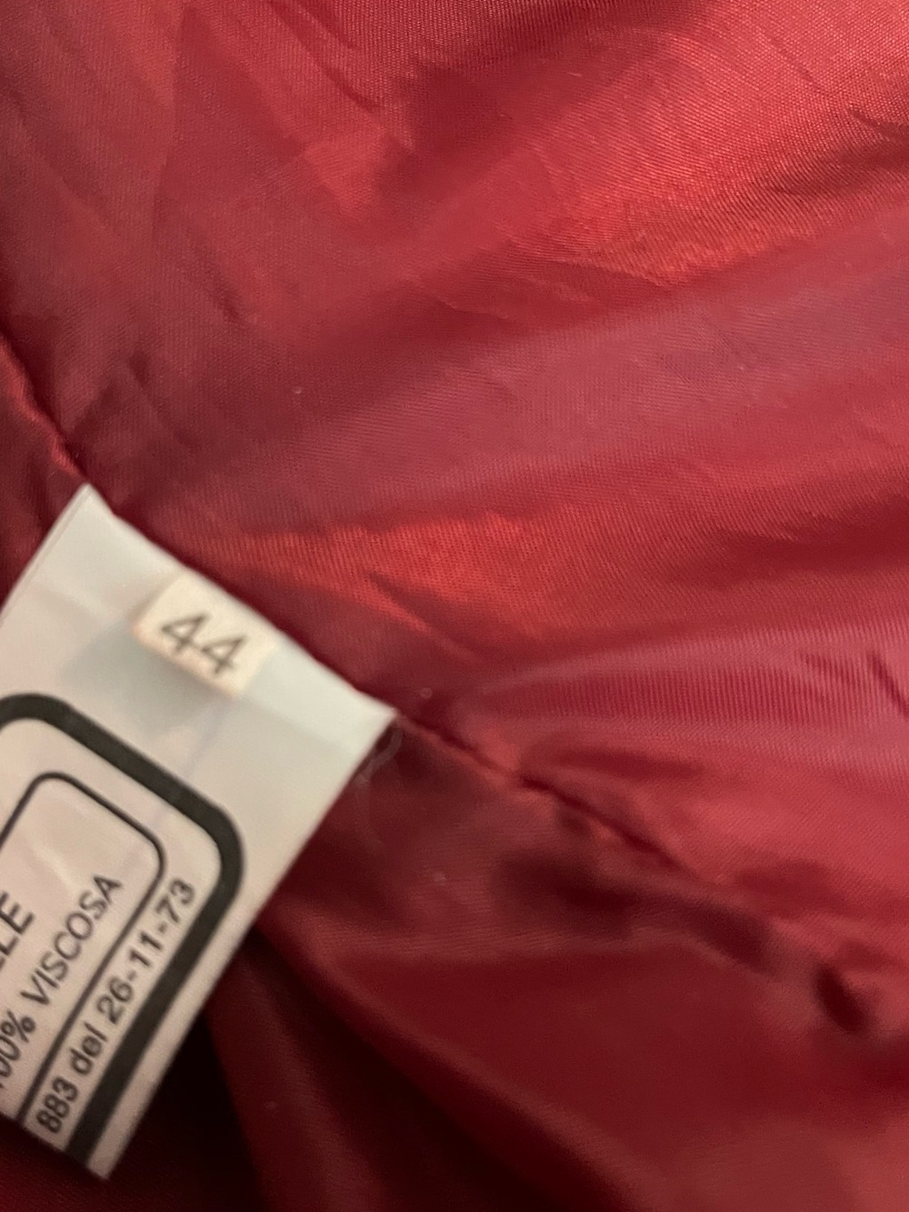 Vtg Norma Della Legge Red Leather Cropped Moto Jacket Made in Italy 44 US M flaw - Picture 11 of 12